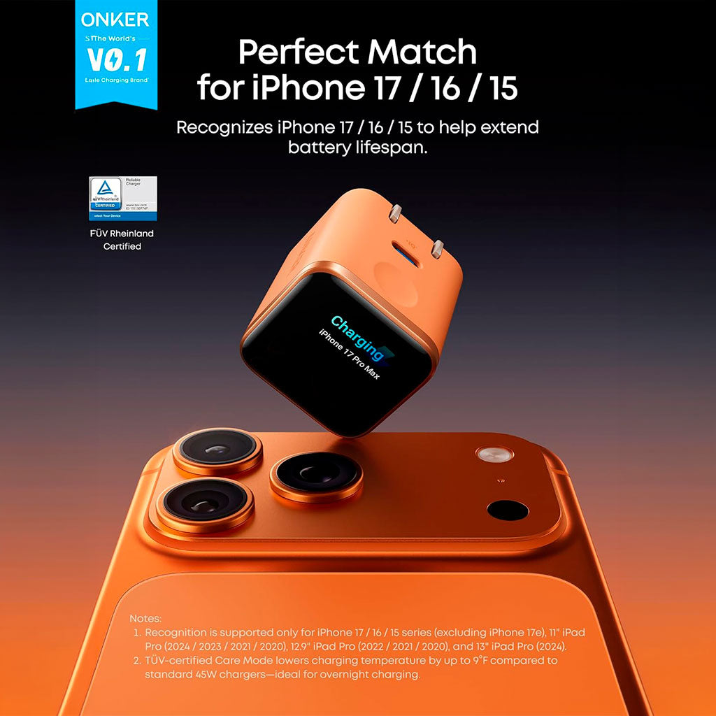 Cargador con pantalla inteligente USB-C de 45W GaN - Anker