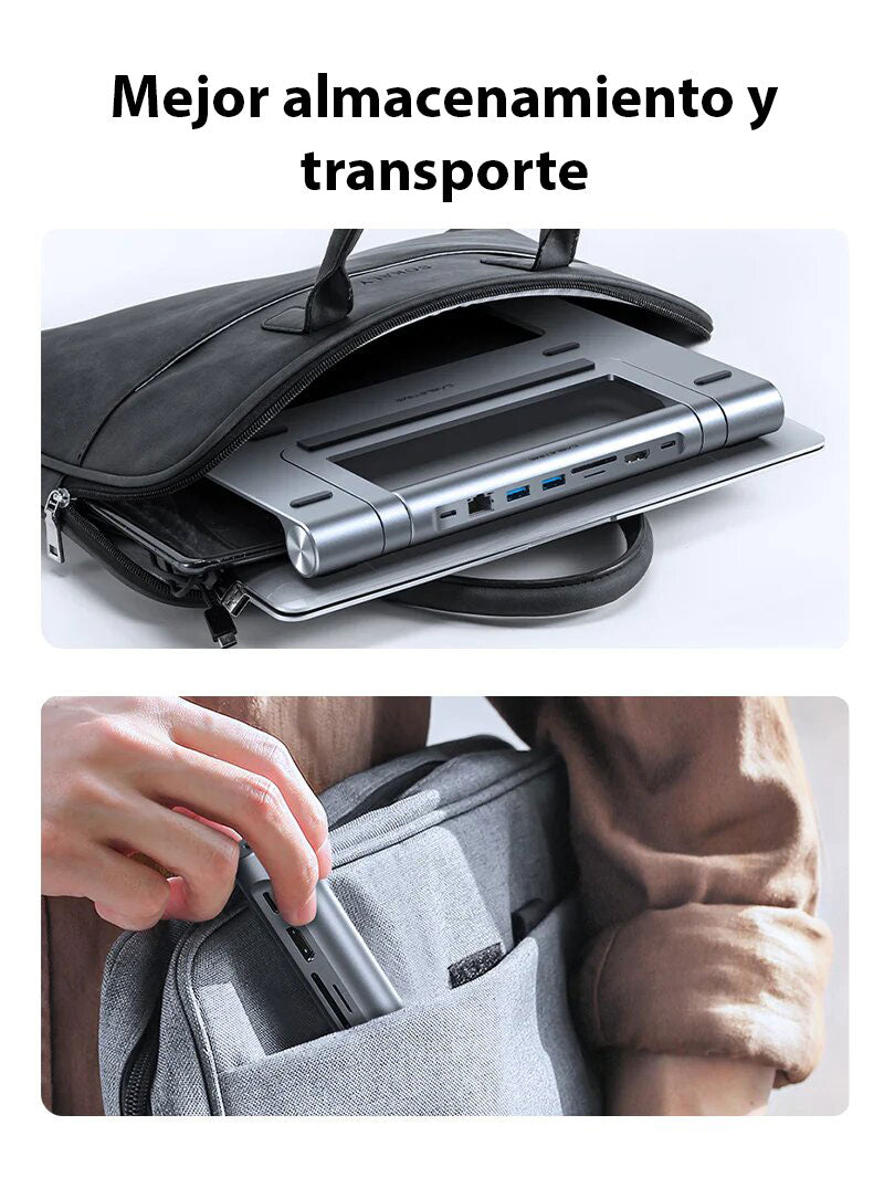 Estación De Acoplamiento 8 en 1 con stand para MacBook o Laptop - Cabletime