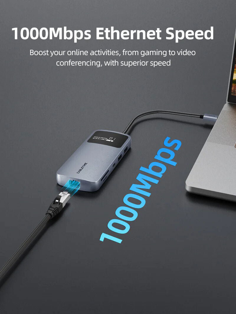Hub USB-C 10 en 1, 8K DP / HDMI 4K 60Hz - Cabletime