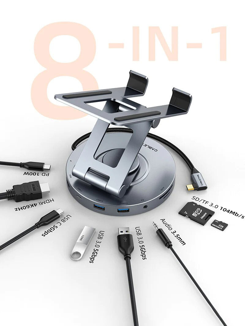 Hub USB-C & Stand 8 en 1 de aluminio para iPad Pro - Cabletime