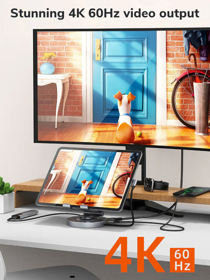 Hub USB-C & Stand 8 en 1 de aluminio para iPad Pro - Cabletime