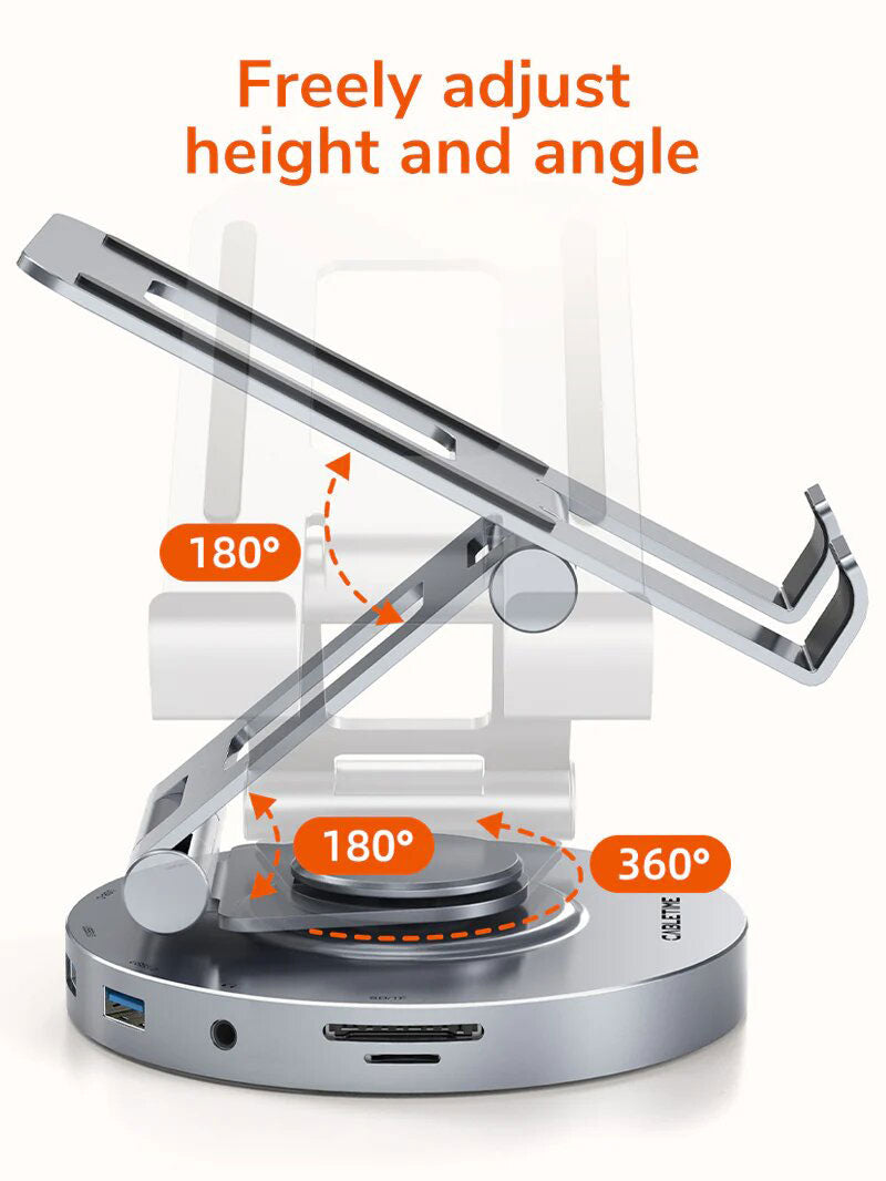 Hub USB-C & Stand 8 en 1 de aluminio para iPad Pro - Cabletime