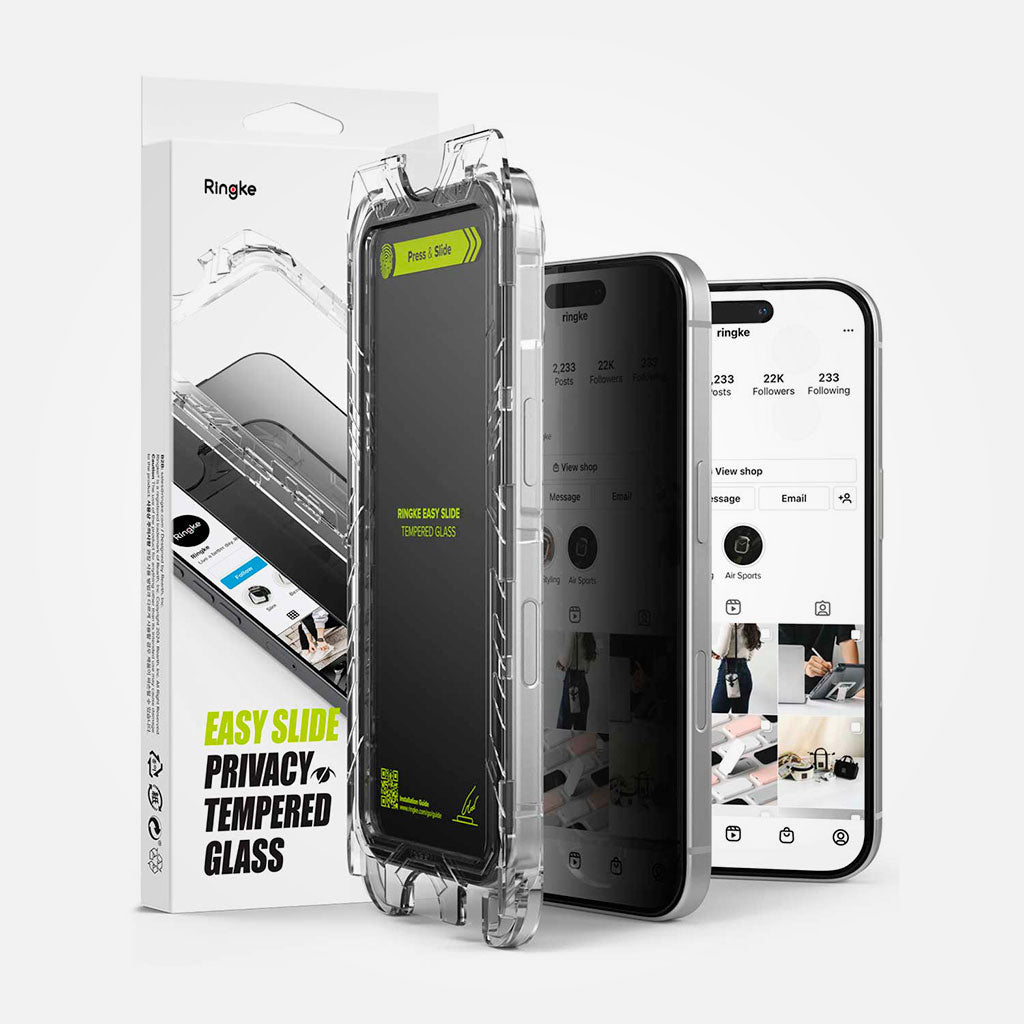 Ringke - Protector de Pantalla vidrio Anti-espía iPhone 16 Pro / 16 Pro Max