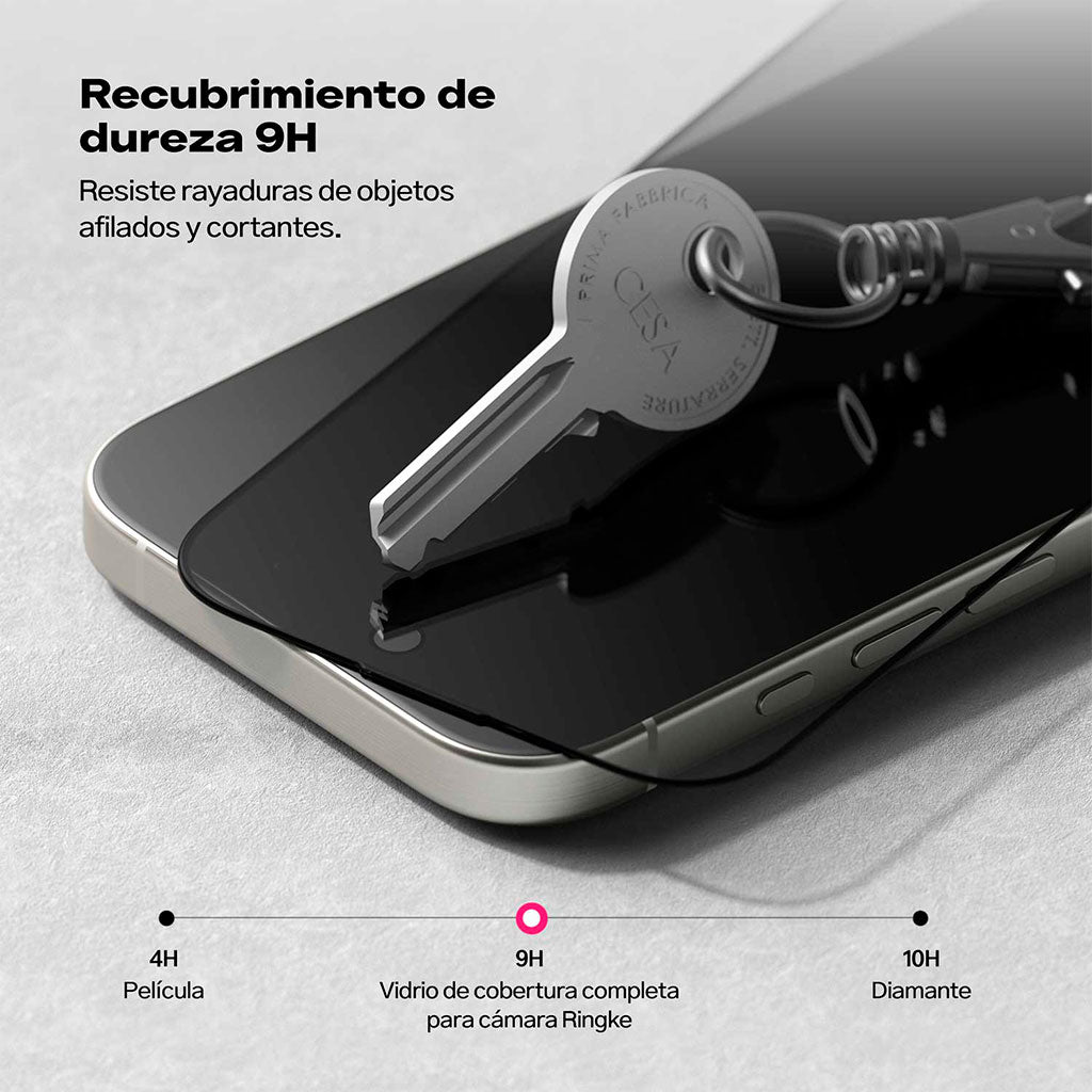 Ringke - Protector de Pantalla vidrio Anti-espía iPhone 16 Pro / 16 Pro Max