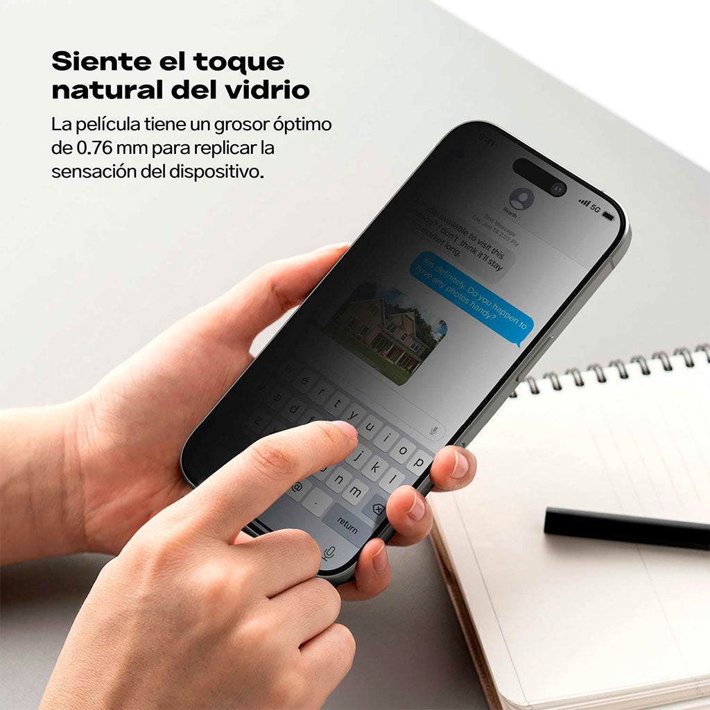 Ringke - Protector de Pantalla vidrio Anti-espía iPhone 16 Pro / 16 Pro Max