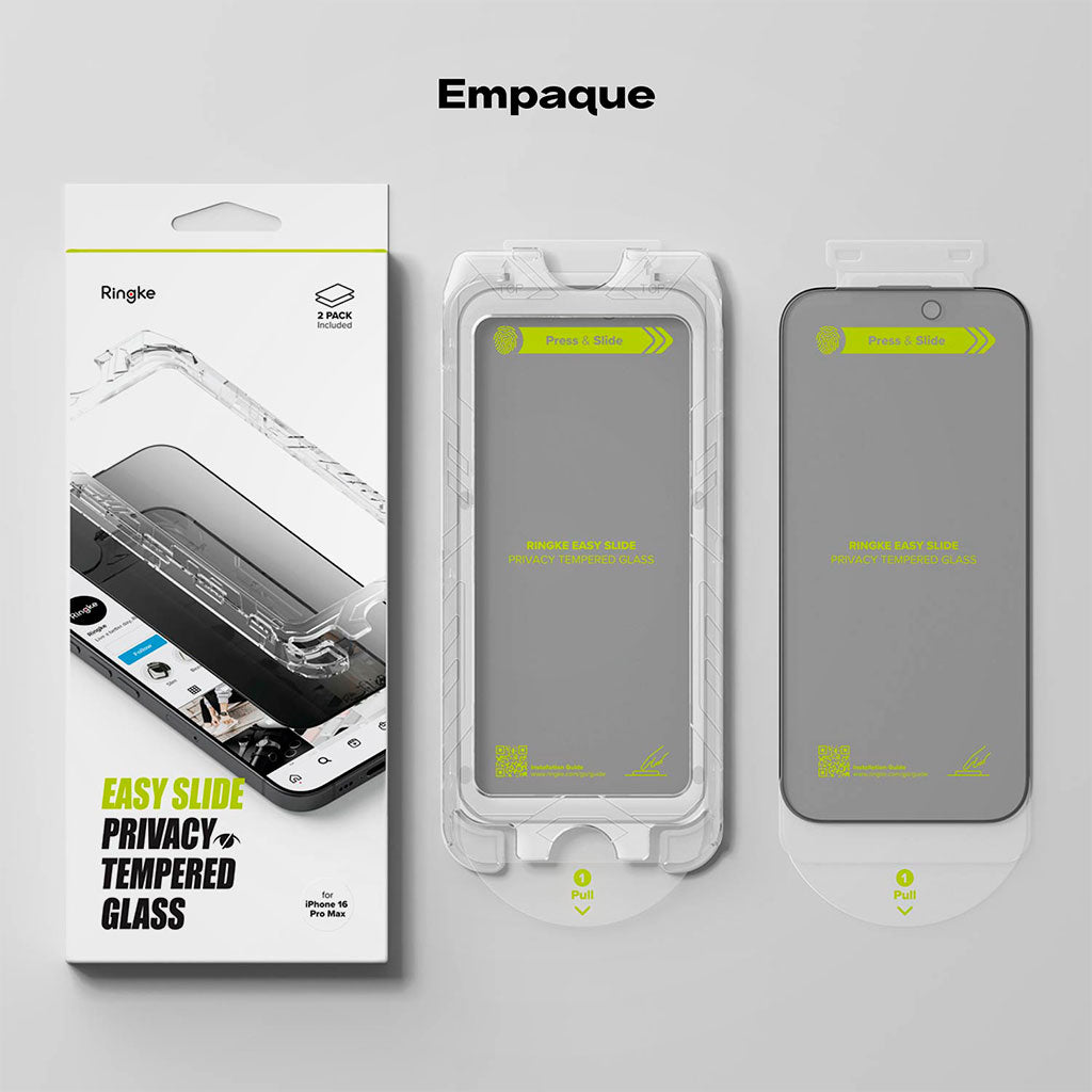 Ringke - Protector de Pantalla vidrio Anti-espía iPhone 16 Pro / 16 Pro Max