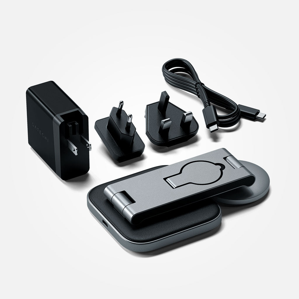 Soporte de carga inalámbrico magsafe Qi2 plegable 3 en 1 - Satechi
