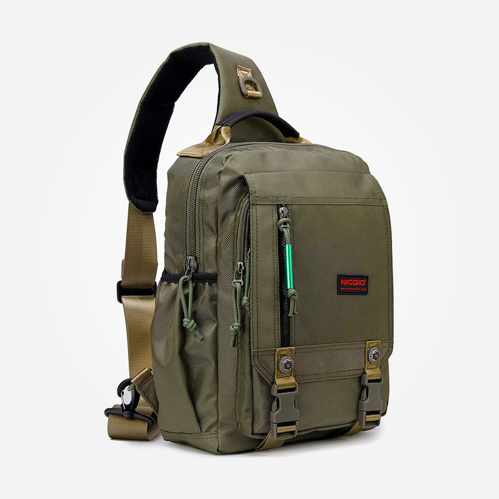 Mochila NicGid verde camuflaje 14"