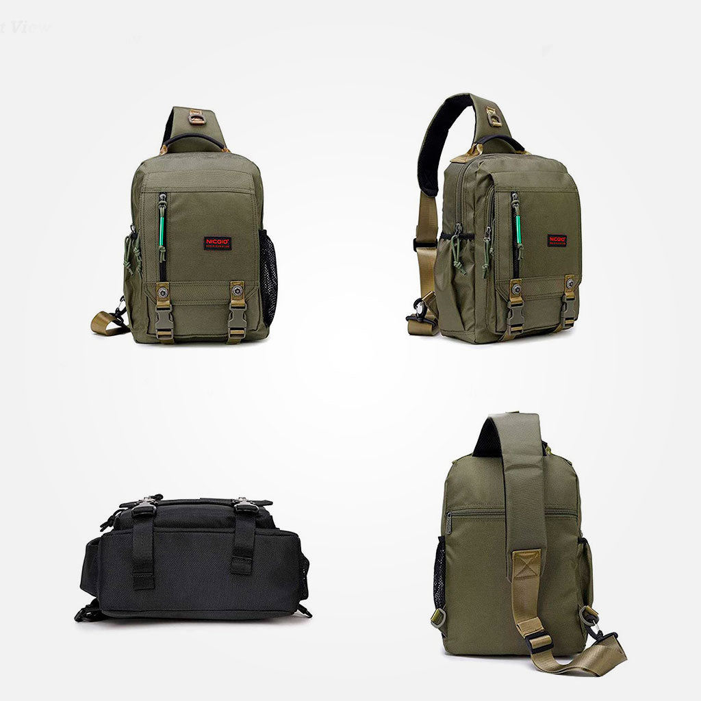 Mochila NicGid verde camuflaje 14"