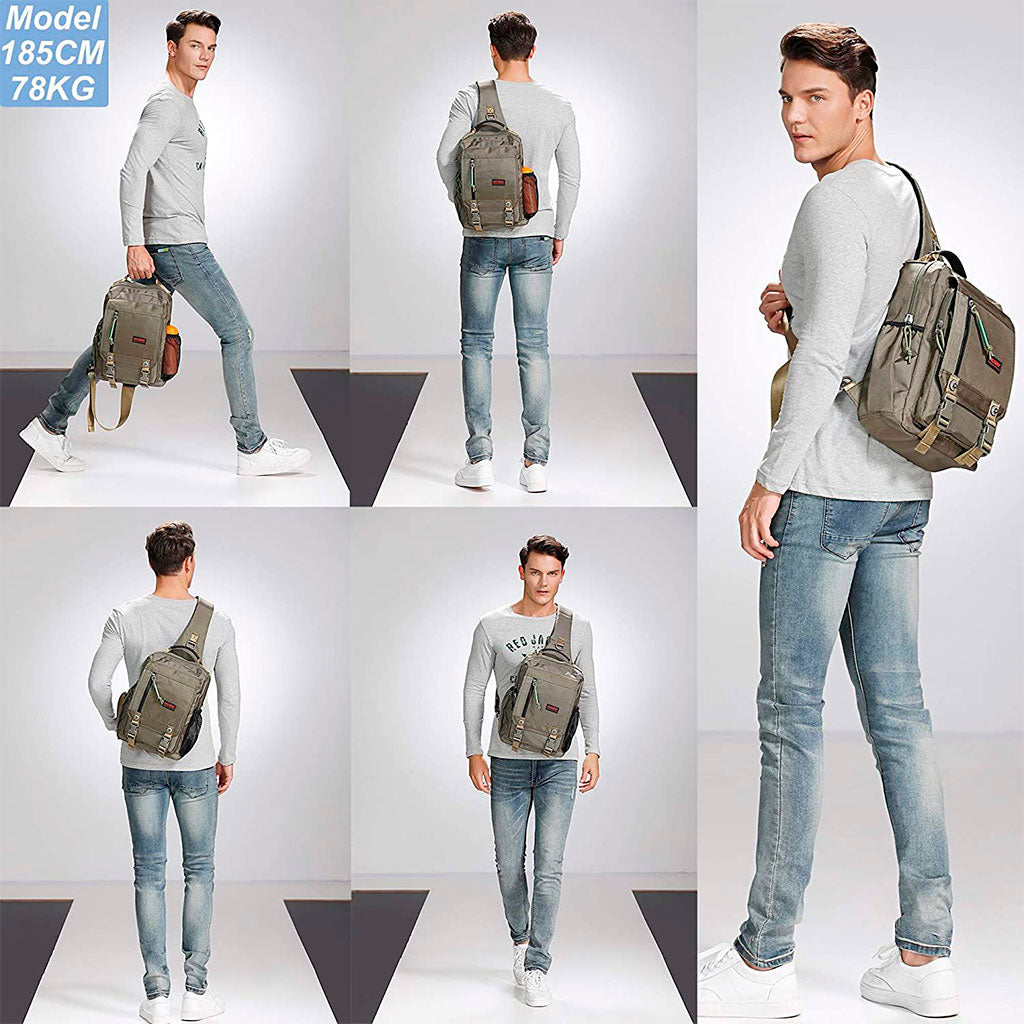 Mochila NicGid verde camuflaje 14"