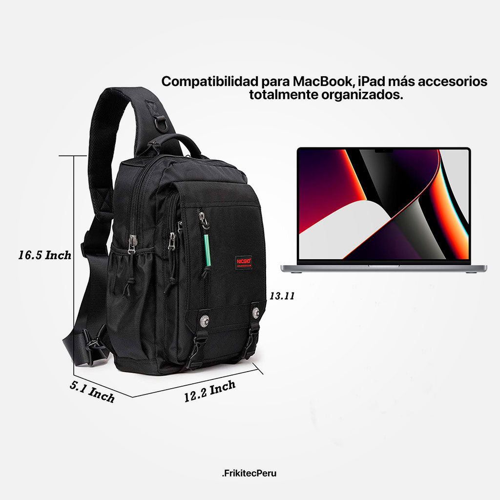 Mochila NicGid verde camuflaje 14"