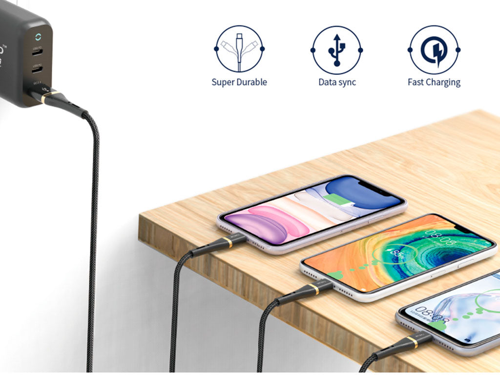 Wiwu Elite Data Cable ED-104 - Lightning, USB-C/A, micro - 1.2 MT