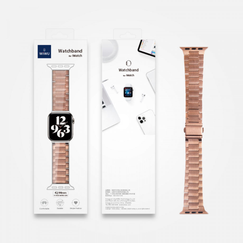 Wiwu Ultra Thin Steel WatchBand (38-40mm), Rose Gold