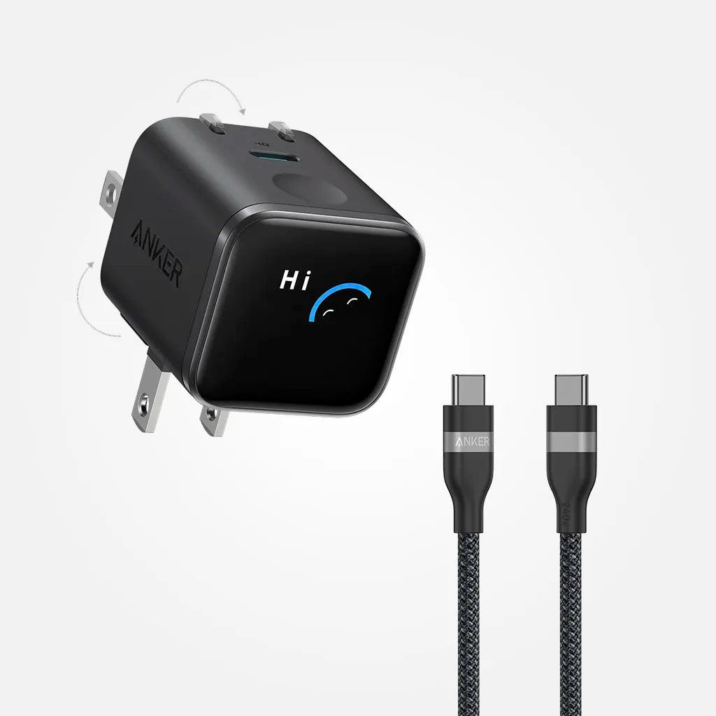 Cargador Anker Nano de 45W con Pantalla Inteligente y cable USB-C