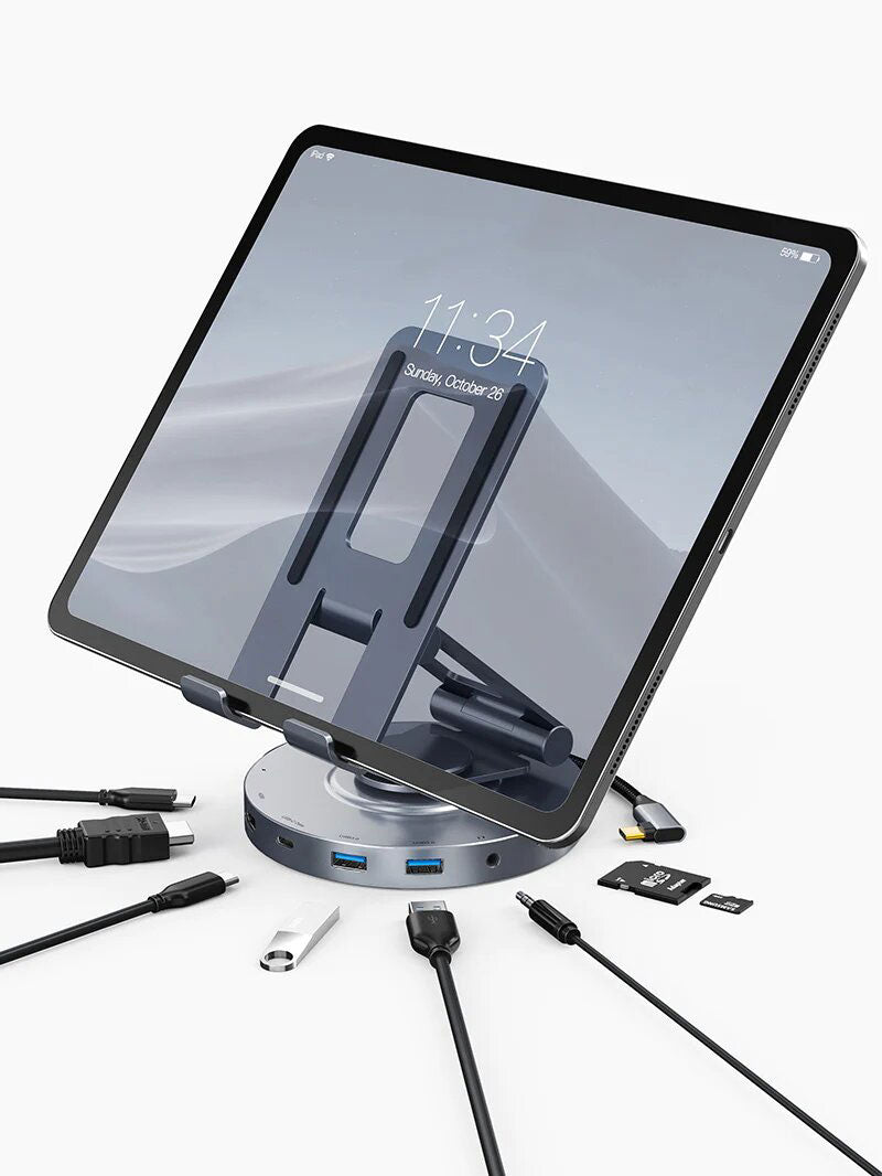 Hub USB-C & Stand 8 en 1 de aluminio para iPad Pro - Cabletime