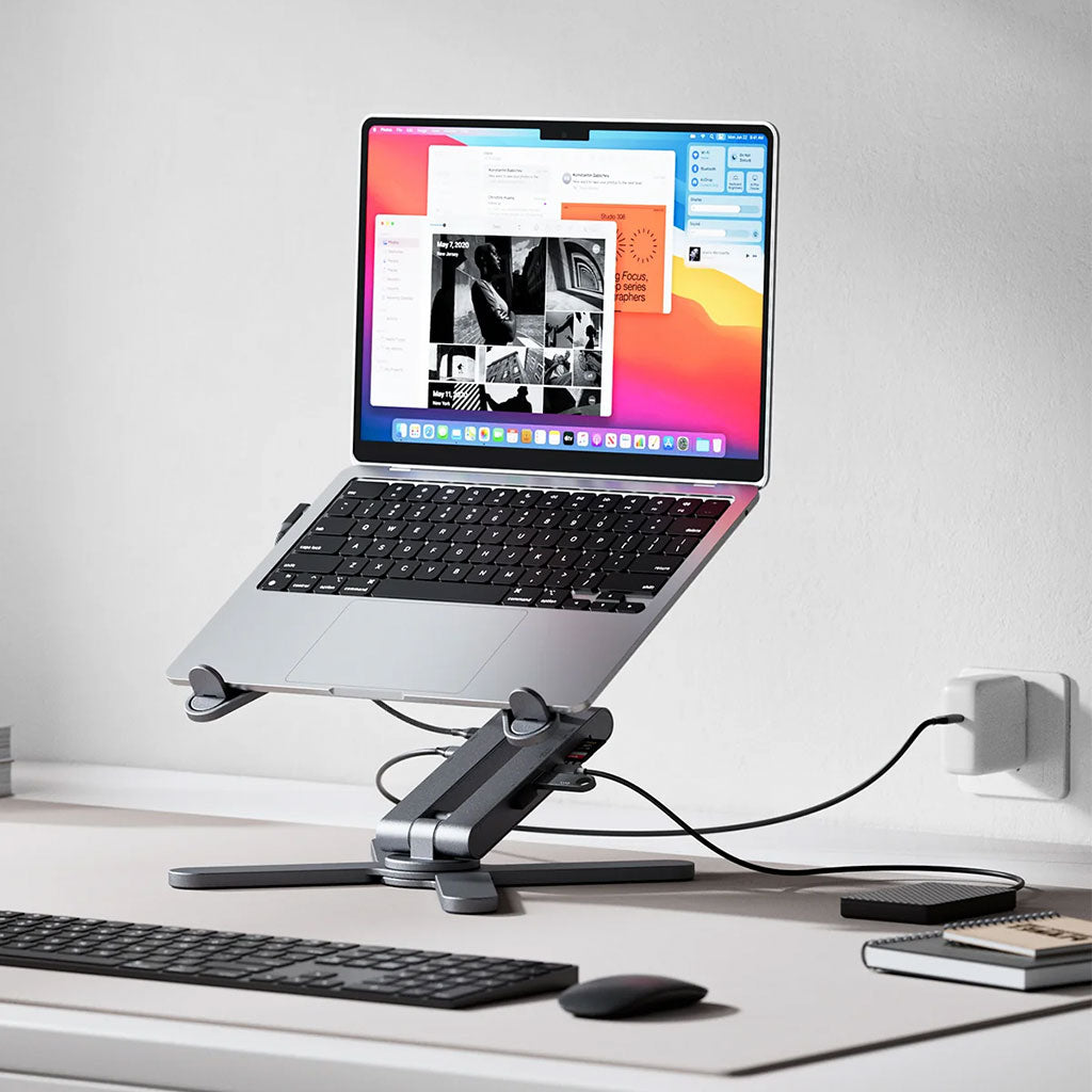 Kuxiu X53 mini - Soporte ergonómico para laptop con Hub 8 en 1 integrado