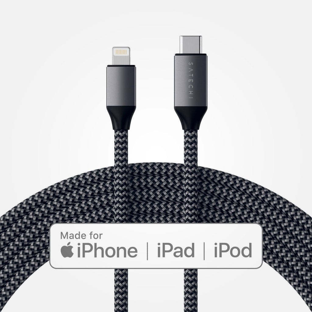 Cable USB-C a Lightning - Certificado MFI de Apple - 1.8mt - Satechi