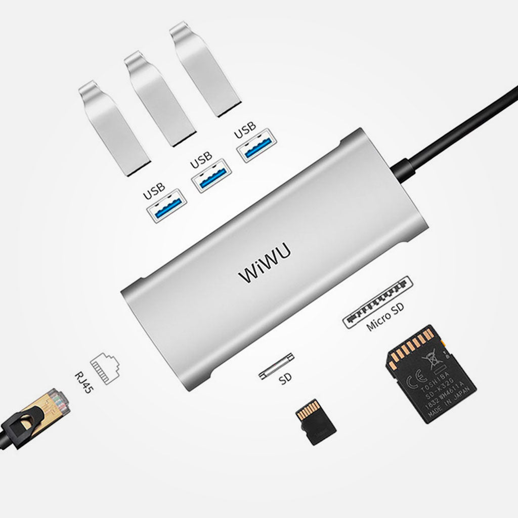 Hub USB-C 6 en 1 Alpha 631STR Wiwu